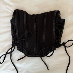 Garage Black Lace-Up Corset